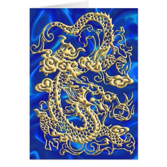 Gold Dragon Blue Satin Lush Gold Card.