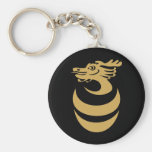 Gold Dragon in Egg Keychain