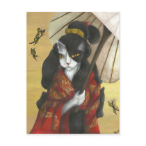 Gold Dragon Kimono Cat postcards by TaraFlyPhotos Gold Dragon Kimono Cat postcards