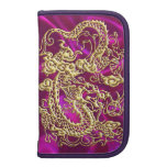 Gold Dragon Magenta Satin Lush Rickshaw Folio Planners
