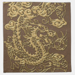 Gold Dragon on Brown Leather Texture napkins