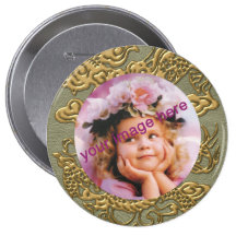 Gold Dragon on Khaki Leather Texture Pin