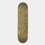 Gold Dragon on Khaki Leather Texture skateboards