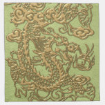 Gold Dragon on Lime Green Leather Texture napkins