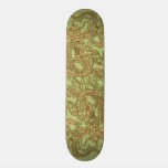 Gold Dragon on Lime Green Leather Texture skateboards