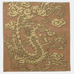Gold Dragon on Natural Tan Leather Texture napkins