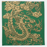 Gold Dragon on Pine Green Leather Texture napkins