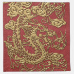 Gold Dragon on Red Leather Texture napkins