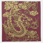 Gold Dragon On RedWine Leather Texture napkins