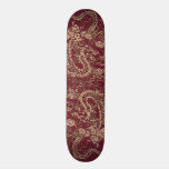Gold Dragon on RedWine Leather Texture skateboards