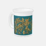 Gold Dragon on Till Leather Texture pitchers