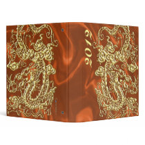 Gold Dragon Orange Satin Lush Binder