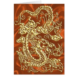 Gold Dragon Orange Satin Lush Gold Card.
