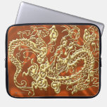 Gold Dragon Orange Satin Lush Laptop Sleeve laptop sleeves