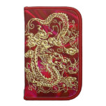 Gold Dragon Red Satin Lush Rickshaw Folio Organizers