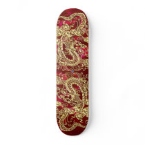 Gold Dragon Red Satin Lush Skateboard
