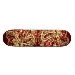 Gold Dragon Red Satin Lush Skateboard