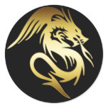 GOLD DRAGON ROUND STICKERS