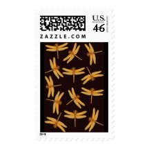 Gold Dragonflies Postage Stamps