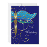 Gold Dragonfly Tiara Wedding Invitation