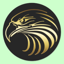Gold Eagle Head Sticker