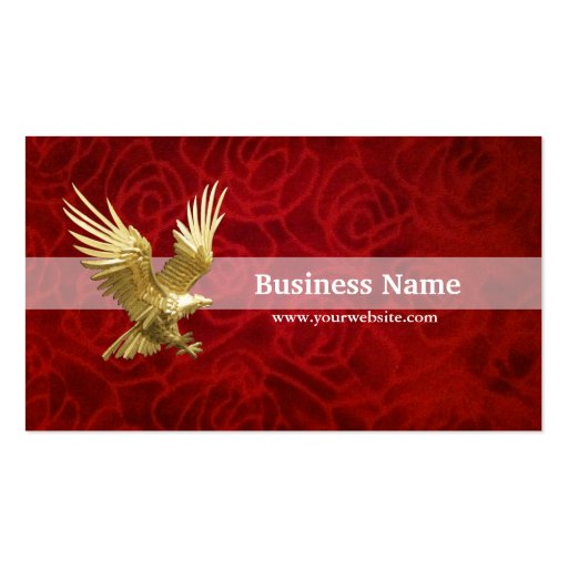 Gold Eagle in Velvet Red Business Card Templates (front side)