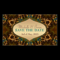 Gold Earth Bohemian Save the Date Mini Cards business cards