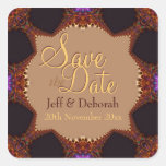 Gold Earthen Unique Save the Date Sticker