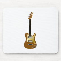 Gold electric guitar fizzle headstock mousepad