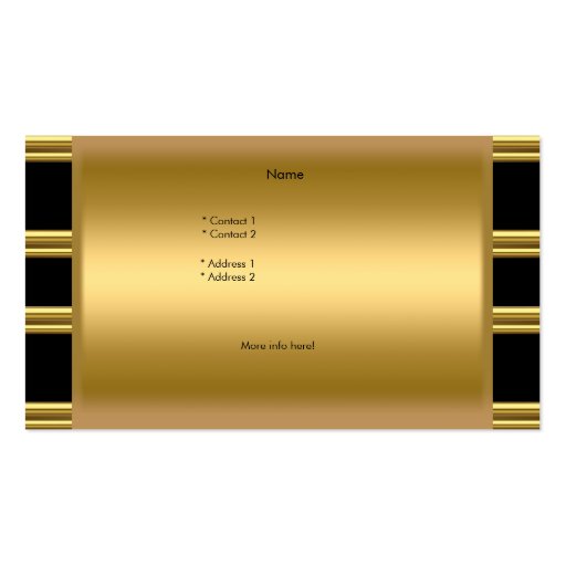 Gold Elegant Black Glamorous Fashion Business Card Templates (back side)