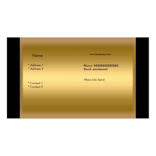 Gold Elegant Black Gold Boutique Jewel Business Card Templates (back side)