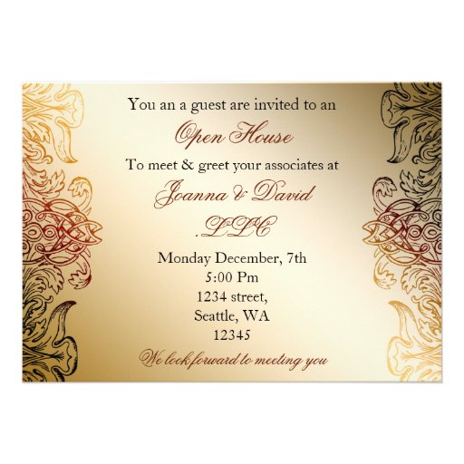 gold elegant Corporate party Invitation