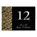 gold  Elegant damask  table seating card