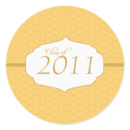 Gold elegant pattern graduation class of stickers sticker