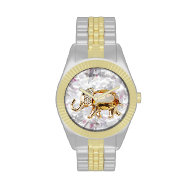 Gold Elephant Diamond glitter jewel look glam Watch