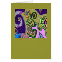 "Gold Elephant" original abstract Greeting Card