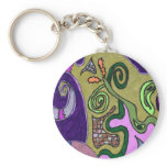 "Gold Elephant" original abstract Key Chain