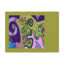 "Gold Elephant" original abstract postcards by RLMdesignes "Gold Elephant" original abstract postcards