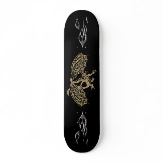 Gold Embossed Dragon Fantasy Skateboard skateboard