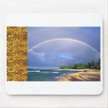 gold end rainbow mouse pad