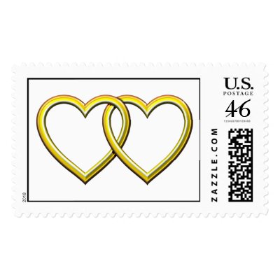 GOLD ENTWINED HEARTS POSTAGE by AuntBetsy
