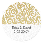 gold  envelope seal round stickers