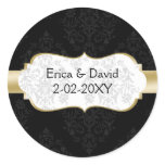 gold  envelope seal round stickers