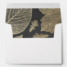 gold fall leaves chalkboard vintage fall wedding envelope