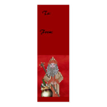 Gold Father Christmas Gift Tag business cards by SeaAngel Gold Father Christmas Gift Tag business cards