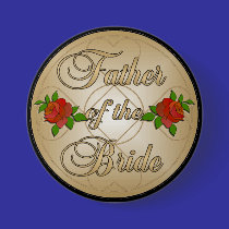 Gold Father of the Bride (FoB) Button