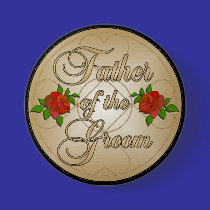 Gold Father of the Groom Button