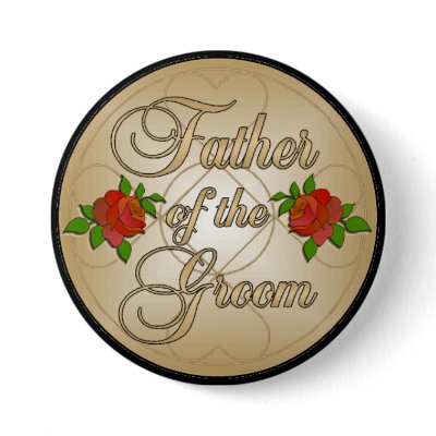 Gold Father of the Groom Button