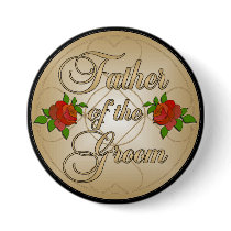 Gold Father of the Groom Button