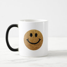 Gold faux glitter smiley face coffee mug